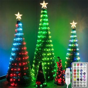 Thrisdar 10/20M Weihnachtsbaum Lichterkette mit Fernbedienung, Farbwechsel, Kupferdraht, Girlande für Party, Hochzeit, Dekoration, LED-LED-Saiten