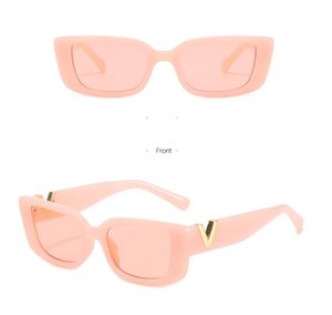 Sonnenbrille Zaolihu Trendy Herren Gold V Brief Design Frauen Brillen Rechteck Weibliche Brillen UV400 Sommer Shades Gläser Gafas