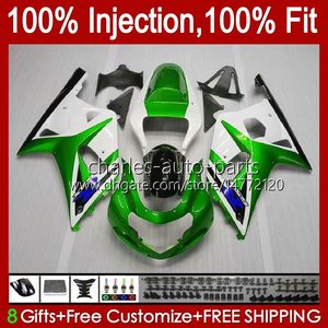 Carenature per stampi ad iniezione per SUZUKI GSXR600 GSXR750 600CC 750CC K1 01 02 03 37No.104 GSXR-750 GSXR 600 750 CC GSXR-600 Verde bianco 2001 2002 2003 GSX-R750 01-03 Corpo OEM