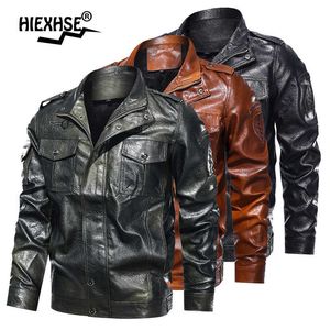 2021 männer Motorrad Jacke Herbst Winter Männer Faux Pu Leder Jacken Casual Stickerei Biker Mantel Zipper Fleece Jacke Abzeichen P0813