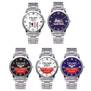 Trump 2024 Armbandsur Party Favor Trumps Strap Watch Retro Brev Tryckta män Quartz Armbandsur