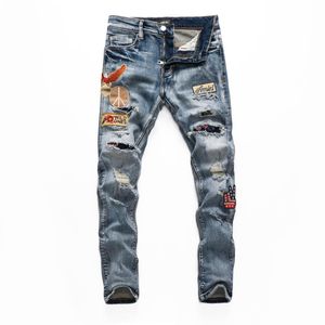 Erkek Jeans Avrupa ve Birleşik Stat Ami22021D Pantolon Lokomotif İtalyan Lüks Sıkı Motosiklet Araba Pull JeansD2