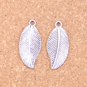 67st Antik Silver Bronze Plated Double Sided Leaf Charms Pendant DIY Halsband Armband Bangle Fynd 27 * 12mm