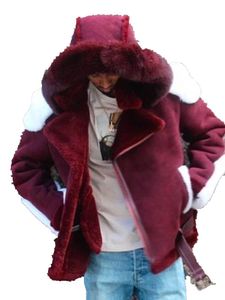 Mäns Jackor Uppgradering Tjockad Fashion Jacket Faux Fur One Short Collar Hooded och