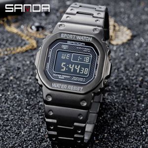 Sanda мужские часы лучшие бренд роскошные светодиодные цифровые светящиеся часы мужская мода водонепроницаемый спортивные часы мужские часы Relogio Masculino G1022