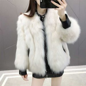 Lucyever Casaco de pele falso de alta qualidade para mulheres inverno casacos de couro quente mulher moda moda zipper sobretenhaats 211220