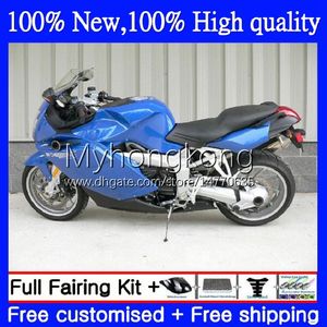 Fairings lustroso kit azul para BMW K 1200S K1200 s K 1200 S K1200S 05 06 07 08 09 10 Bodywork 4NO.41 K1200-S 05-10 K-1200S 2005 2006 2007 2009 2010 2010 Cobertura completa + tampa do tanque