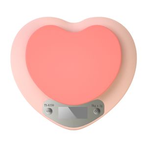متعددة الوظائف الإلكترونية شكل قلب شكل قلب مع صينية المطبخ الخبز موازين وزنها