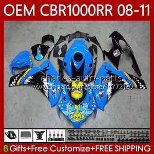 Honda Vücut CBR1000 CBR 1000 RR CC 08-11 için Enjeksiyon Kalıbı 08-11 CBRESS 60NO.34 CBR 1000RR 1000CC CBR1000RR 08 09 10 11 CBR-1000 2008 2009 2010 2011 OEM Perşembe Köpekbalığı Mavi Blk