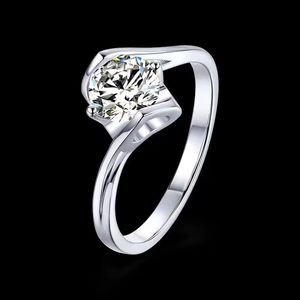 1 MOISSAN Diamond 925 Srebrny pierścień damska Moda Prosta Świeża Atmosfera