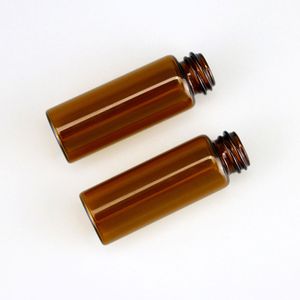 Bottiglia di olio essenziale in vetro ambra di alta qualità 1ml 2ml 3ml 4ml 5ml flaconcino da campione con cappuccio nero