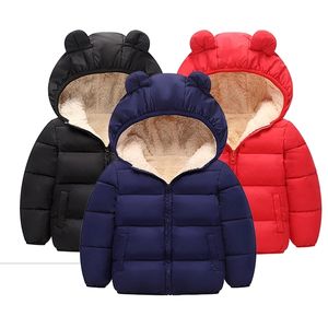 Jaqueta de meninas do bebê inverno do outono para o casaco Crianças com capuz quente outerwear meninos roupas de crianças 211203