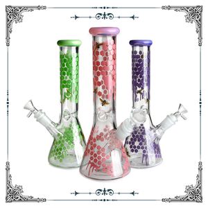 Borbulhador de vidro Hookahs Vidro Bong Honeybee desenho tubos de água bongs dab rig atacado copo cores misturadas