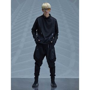 ESDR spodnie z szeroką stroną X-Pac zdobione kieszenie w talii Regulacja Techwear Ninjawear Darkwear Streetwear X0723