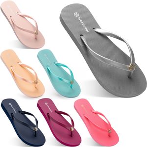 2021 summer flip flops women flat with seaside Glazed Blue beach slippers non-slip Sand gray gold white foreign trade twenty five