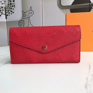 Empreinte Leather Envelope Type Sarah Wallets Tassel Zipply Coin Purse 4 Colors Pink Red Black burgundy Fashion Billfold Flower Im282m