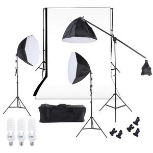 Fotoğraf stüdyosu aydınlatma kiti softbox fotoğraf stüdyosu video ekipmanları zemin konsol ışık standı ampuller taşıma çantası
