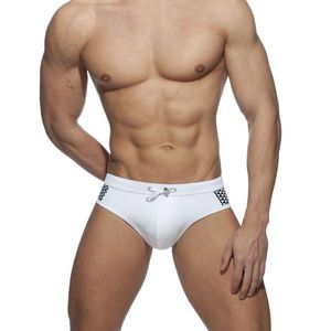 Tvådelade kostymer uxh varumärke mens vadderade bulge förstärkande badkläder hi-q dragsko snabb torr sexig tight u påse simma briefs sunga masculina