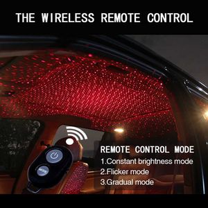 Auto Atmosfera Luz Luz Interior LED Laser Laser Som Voz Controle Remoto Star Star Telhado Teto Lâmpada Decoração