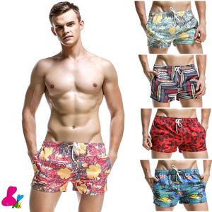 Letnia Męska Liner Board Shorts Plaża Surfing Nosić Mężczyźni Kwiaty Kurmonowe Krótki Swimsuit Elastyczne Joggers