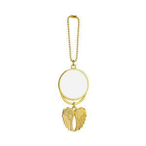 Heat Sublimation Car Ornament Decorations Party Favor Angel Wings Shape Blank Hot Transfer Printing Pendant Keychain Keyring Auto Interior Decoration JY0852