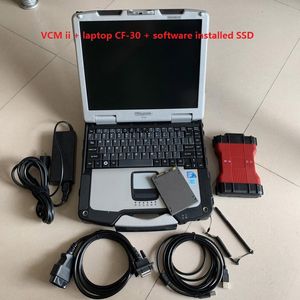 VCM IDS Diagnostik Aracı F-ord VCM2 V120 Desteği For-D MA-ZDA Araçlar IDS için Destek VCM 2 OBD2 Tarayıcı CF30 Laptop CF-30 Toughbook