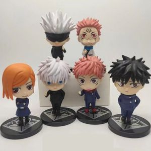 Jujutsu Kaisen Figurine Gojo Satoru Itadori Yuji Fushiguro Megumi Kugisaki Nobara Action PVC Figure Anime 10 cm Bambola carina 6 pezzi X0503