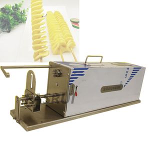 Elektryczny cutter spirali ziemniaków Automatyczna wieża ziemniaczana maszyna ze stali nierdzewnej skręcone frytki frytki