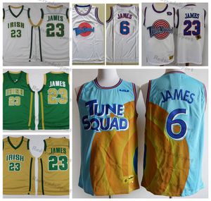 Mens St. Vincent Mary Lisesi İrlanda Lebron James Formalar Basketbol # 23 Dikişli Gömlek Tune Squad Looney Monstars Uzay Jam DNA Jersey