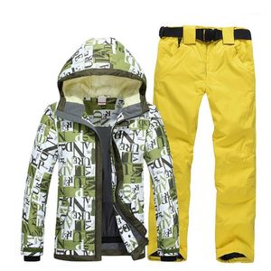 Skijacken Warme Jacke + Hose Skianzug Herren Winter Outdoor Atmungsaktiv Single 2022 Board Wear Winddicht Wasserdicht