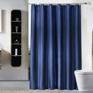 Cortinas de chuveiro 37 Cortina de cor sólida Banheiro de banho à prova d'água azul escuro para tampa de banho de banheira Gails de 12 pcs de 12 pcs