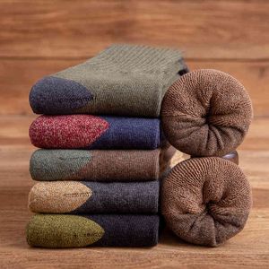 Outono inverno homens espessura quente de alta qualidade japonês coreano harajuku para homem Terry towel meias 5 pares