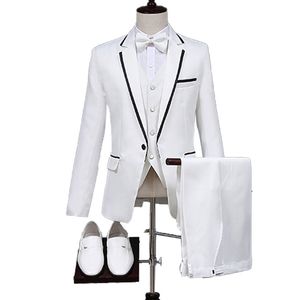 Fasta män kostymer för bröllop mens kostymer 3 bit blazer + byxor + båge slips mode tuxedo mens kostym set scen affärskostym homme 210524
