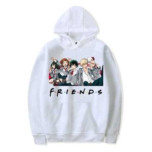 Przyjaciele Bluza Mężczyźni Kobiety My Heros Academia Hoodie Przyjaciele Polerone Bluza Damska Boku No Hero Academia Bluza Ubrania Y0816