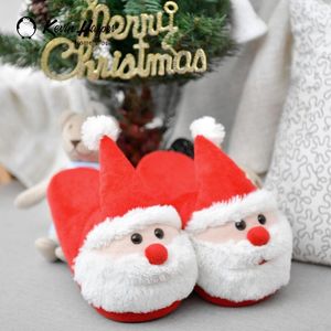 Slippers Pudcoco Party Christmas Adult Cotton Shoes Kids Boot Boys Girls Baby Cute Cartoon Warm Thickening First Walkers