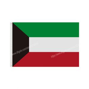 Kuwait bandeiras bandeira nacional de poliéster voando 90 x 150 cm 3 * 5 pés bandeira em todo o mundo em todo o mundo ao ar livre pode ser personalizado