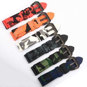Universal 22mm 24mm 26mm Camouflage Colorful Rubber Watch Band for Men's Watch Strap for Samsung Gear S3 Classic Panerai H0915