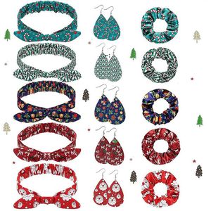 Party Supplies Christmas bunny ears hair band circle holiday style Hairs accessories gift set LLB9959