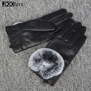 Vinter Högkvalitativa Äkta Sheepskin Leather Gloves Fur Mittens Kvinnors Fashion Style Kvinna S20511
