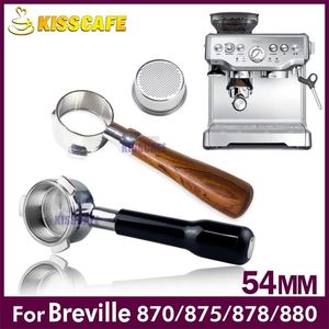 54mm Coffee Bottomless Portafilter For Breville 870/878/880 Filter Basket Replacement Espresso Machine Accessory 211008