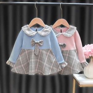 2021 Wiosna Baby Girls Cothes Dress Dla Noworodków Dziewczynek Odzież Urodziny Princess Długim Rękawem Sukienki 0-2y Vestidos Q0716