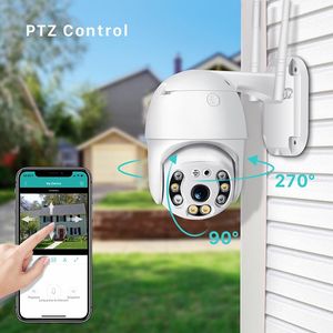 Outdoor Wifi PTZ Camera HD 1080P 8LEDS IP Camera Wireless Cam with Dual Antenna IR Sensor Speaker 360 Degree Rotation AI Human Detection Waterproof