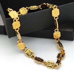 Link 18 K timbro Gold Solid Gold Authentic Finiscy Finish Bracelet JewlLery Foot Beach Size Freedom Connect DIY Personaggio specifico