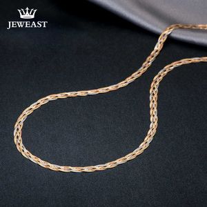 18k Gold Necklace Weaving Wide Chain Unisex Women Men Girl Party Wedding Jewelry Trendy 2020 Good Real 750 nice