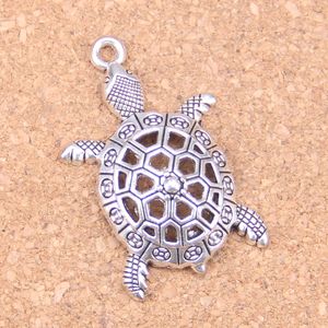 29st Antik Silver Bronze Plated Hollow Tortoise Turtle Sea Charms Pendant DIY Halsband Armband Bangle Fynd 38 * 25mm