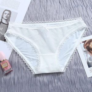 Weiße Panty Mädchen großhandel-Frauenhöschen weiße Slip Sexy Dessous ultradünne Mesh Spitze Nähen Frauen japanische Mädchen Baumwollkrist Niedriger Taille Bikini Höschen