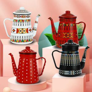 1.2L 1.5L Coffee Pot Enamel High Quality Hand Tea Water Kettle Teapot Coffeeware Induction Cooker Gas Stove Universal