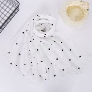 Kobiety Bawełna Hidżab Szalik Embroid Polka Dot Maxi Okładki Szaliki Headhands Szale Muzułmańskie Islamskie Szaliki Spring 180 * 80cm