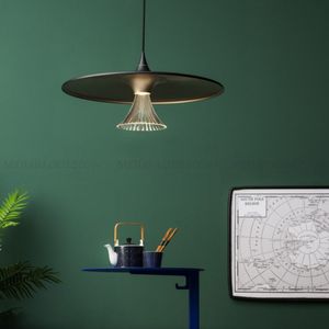 Italienischer Designer Fliegende Untertasse LED-Kronleuchter Pendelleuchten Lampen Dekorative Kunst Aluminium Acryl Personalisierte nordische Restaurant-Bar-Schlafzimmer-Befestigungen