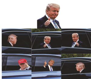 25*32cm Trump 2024 Car Sticker Banner Flags U.S. Presidential Election PVC Cars Window Stickers